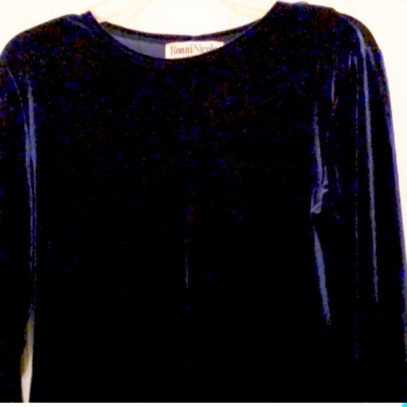 Dress womens new sizes 6, 8 or 10 navy Ronni Nicole by Ouida polyester velour - Picture 2 of 3